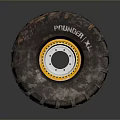 Off Road Tire With Pyramid Brand Tread Pattern And Shiny Metal Rim Design