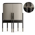 Elegant Modern Chest of Drawers With Light Beige Body Black Metal Handles And Legs