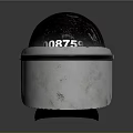 Glossy Black Spherical Helmet With Transparent Visor And Number 008759