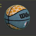Wilson NBA Basketball with Blue and Orange Basketball Pattern Design and Logos