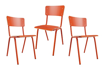 Modern School Classroom Chair Student Class Chair Orange Backrest Chair Children's Chair Teaching Chair Simple Minimalist Student Chair 3d model