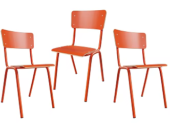 Modern School Classroom Chair Student Class Chair Orange Backrest Chair Children's Chair Teaching Chair Simple Minimalist Student Chair 3d model