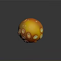Adorable Cartoon Mushroom with Orange Cap Yellow Spots and Cute Eyes as Whimsical Food Design