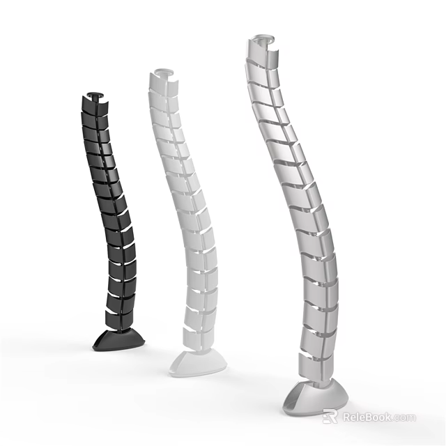 Modern Table And Chair Set With Curved Segmented Metal Support Legs In Black And Silver 3d model 