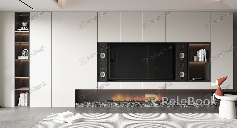 TV background wall background wall TV wall decorative wall TV fireplace model