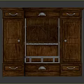 Entryway Sideboard Cabinet with Carved Wooden Details Wine Rack Drawers And Storage Doors