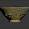 Hand Carved Ceramic Bowl With Turquoise Blue Glaze And Brown Base Artisanal Sculpted Design