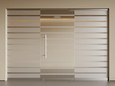 Modern Office Glass Door Frosted Glass Door 3d model