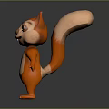 Cute Standing Orange Stuffed Squirrel Toy With Big Eyes Large Tail And Light Pink Belly