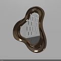 Irregular Shaped Copper Metallic Mirror With Shiny Surface And White Background Light Reflection 3d model