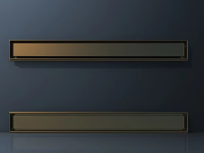 Minimalist Modern Brushed Gold Rectangular Door Handle On Dark Background 3d model