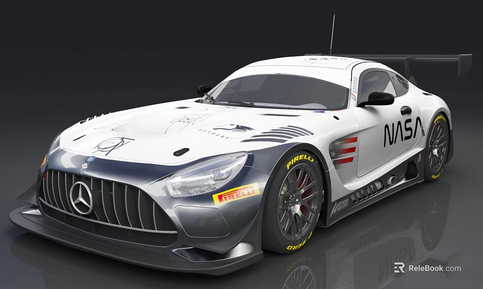 Mercedes Racing Car Featuring NASA Livery Pirelli Tires And Sleek Design 3d model 