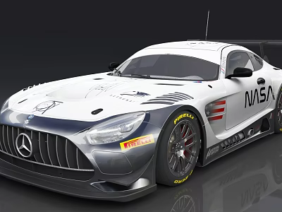 Mercedes Racing Car Featuring NASA Livery Pirelli Tires And Sleek Design 3d model