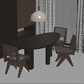 Modern Dining Table and Chair Negotiation Table and Chair Leisure Table and Chair Special-shaped Table Desk and Chair 3d model