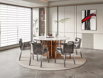 Modern Restaurant Single Chair Dining Chair Bar Counter Floor Lamp Wine Cabinet Chandelier Faucet Vase Ornaments Tableware 3d model