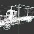 White Cargo Truck With Large Enclosed Box Cab And Double Rear Wheels
