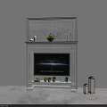 Modern White TV Stand with TV Decorative Plants Candle Holders and Best Life Sign