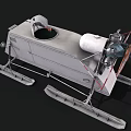 Industrial Design Snow Vehicle With Ski Base Propeller And Mechanical Structure 3d model