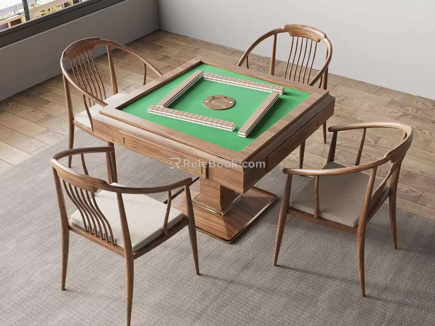 New Chinese Mahjong Table and Chair Mahjong Table 3d model