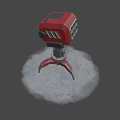 Futuristic Red Weapon with Multiple Barrels and Tripod Base 3D Render Design 3d model