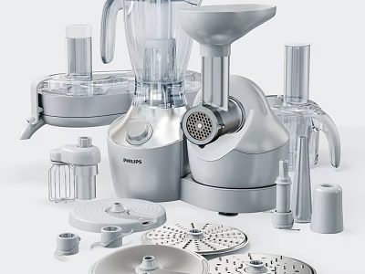 Philips Multifunctional Kitchen Appliances With Blender Meat Grinder And Slicer Attachments 3d model