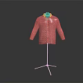 Stylish Pink Long Sleeve Shirt With Geometric Pattern On Metal Stand