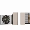 Modern Entrance Gate Design Featuring Decorative Sphere Metal Railings Vertical Slats And Stone Pillars