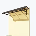 Light Colored Awning With Metal Frame On Building Side 3d model