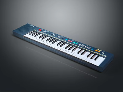 Portable Digital Electronic Keyboard Musical Instrument With Piano Keys Colorful Buttons And Display Panel 3d model