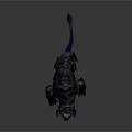 Game Fantasy Armored Reptilian Character With Fanged Mouth And Spiked Armor Design