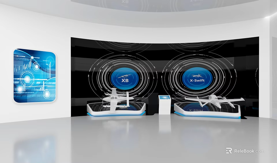 Hi Tech Drone Display With Interactive Screens And Digital Interface 3d model