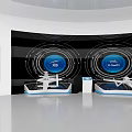 Hi Tech Drone Display With Interactive Screens And Digital Interface 3d model