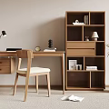 Modern Desk and Chair Combination Desk Computer Desk 3d model