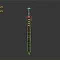 Ornate Golden Sword Featuring Black Checkered Design And Blue Gemstone Hilt