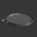 Round Metal Cooking Pan With Flat Surface And Sturdy Handle Design 3d model