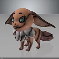 Cute Fantasy Creature 3D Character With Pink Body Large Ears Blue Eyes And White Mane