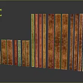 Wooden Strips Of Various Sizes Featuring Natural Wood Grain Arranged For Material