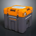 Practical Orange And Gray Utility Storage Case With Caution Label Handles And Gauge