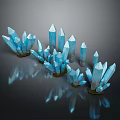 Blue Crystal Decorative Ornament Set with Various Sizes and Shapes for Home Decoration