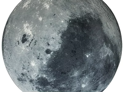 Round Rug With Moon Surface Texture Realistic Crater Design And Gray Black Tones 3d model