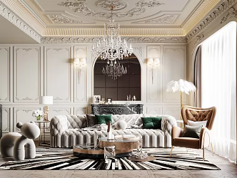 French Living Room Home Living Room 3d model