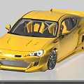 Yellow Sports Car Model With Sleek Design Large Wheels And Rear Spoiler