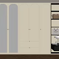 Modern Wardrobe Interior With Glass Doors Solid Panels Drawers And Storage Shelves 3d model