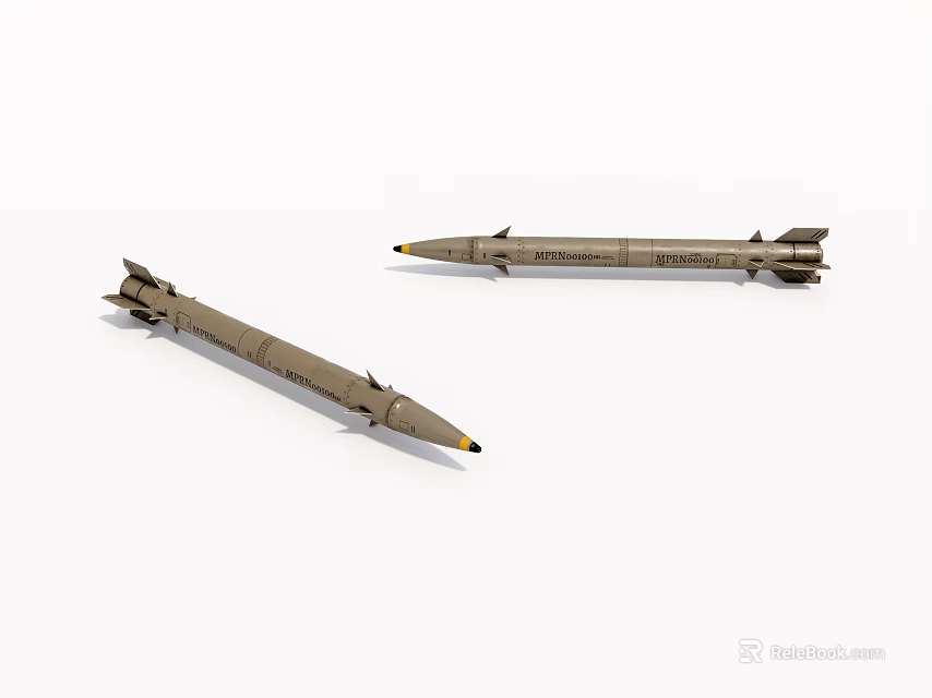 Two Military Style Tactical Missiles As Modern Weapon Armament 3d model 