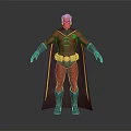 Detailed 3D Rendered Superhero Character In Red Costume With Yellow Belt And Black Cape