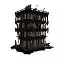 Multi Story Building Structural Frame With Arched Windows And Balconies Design