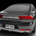 Peugeot Black Sedan With Modern Design Front Grille And Yellow Accents