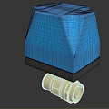 Modern Air Conditioner Air Outlet With Blue Cover And Gold Brass Components