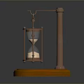 Decorative Hourglass With Copper Frame And Wooden Base For Home Decor