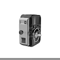 Industrial Equipment With Transparent Casing Detailed Mechanical Components And Control Knob
